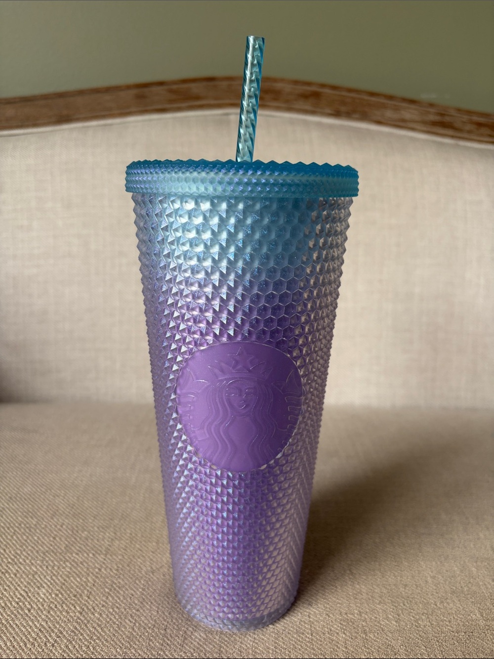 Starbucks Periwinkle Gradient Ombré Sparkle Cold Cup Tumbler Venti Winter 2024